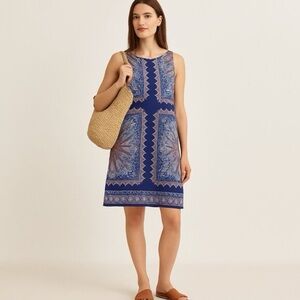 J. Jill Shift Dress Paisley Periwinkle w/ Pockets Size M